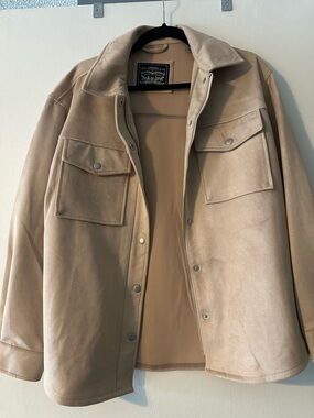Levi's Beige Suede Utility Shacket Jacket